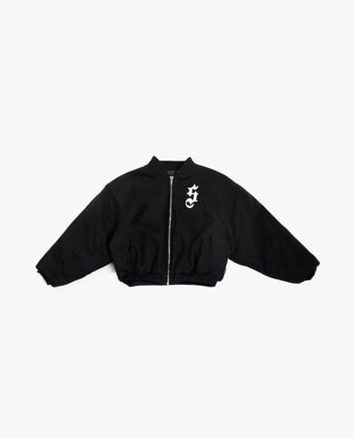  STRESSMAMA - Áo khoác bomber unisex phom croptop S 