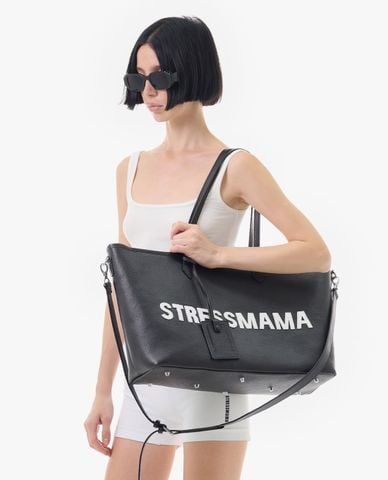  STRESSMAMA - Túi tote unisex phom chữ nhật Signature Leather 