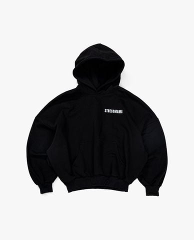  STRESSMAMA - Áo hoodie unisex tay dài phối mũ in logo 