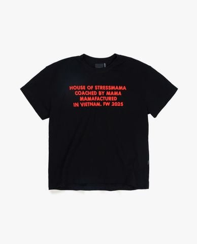  STRESSMAMA - Áo thun unisex cổ tròn tay ngắn phối họa tiết 