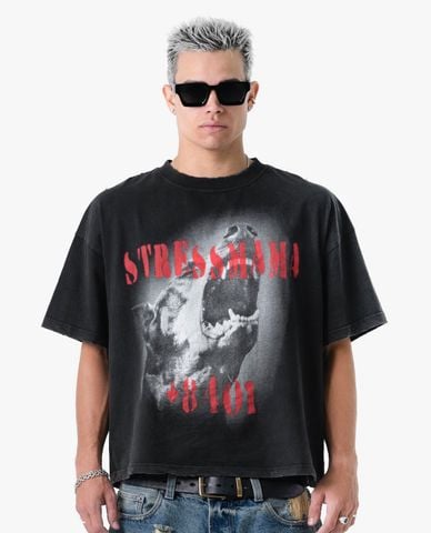  STRESSMAMA - Áo thun unisex cổ tròn tay ngắn Dobermann 
