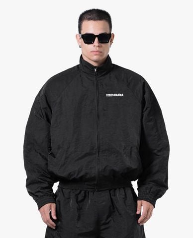  STRESSMAMA - Áo khoác gió unisex cổ trụ in họa tiết Coach 
