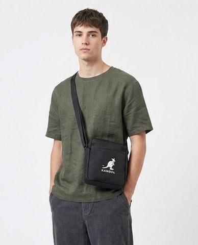 KANGOL - Túi đeo chéo unisex phom chữ nhật phối logo 