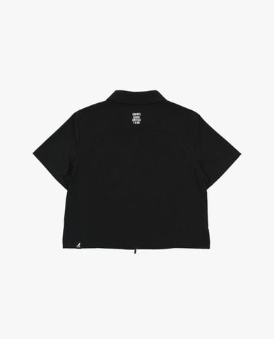  KANGOL - Áo khoác sơ mi nữ tay ngắn khoá zip 
