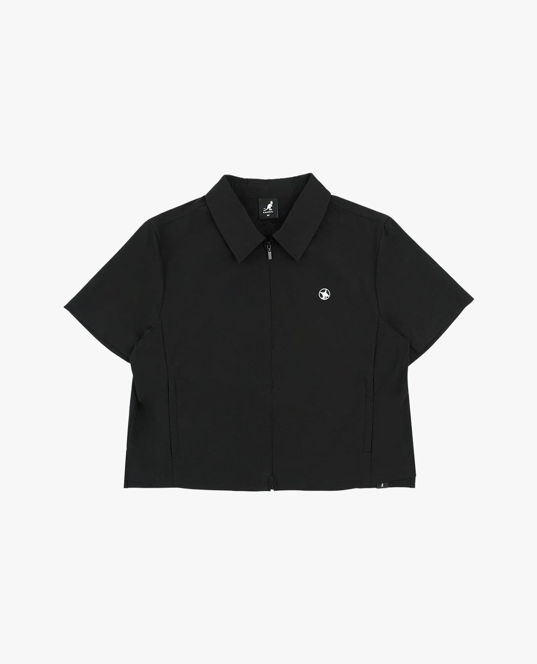 KANGOL - Áo khoác sơ mi nữ tay ngắn khoá zip