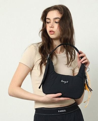  KANGOL - Túi đeo vai nữ phom chữ nhật phối charm 