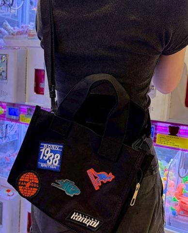  KANGOL - Túi tote unisex phom chữ nhật phối patch 