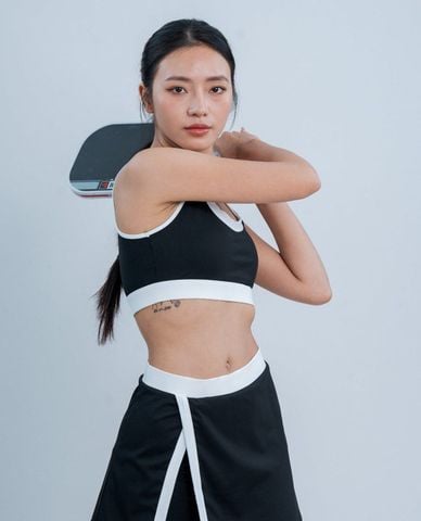  AZURA - Áo bra thể thao nữ cổ tròn phối viền Sunshine 