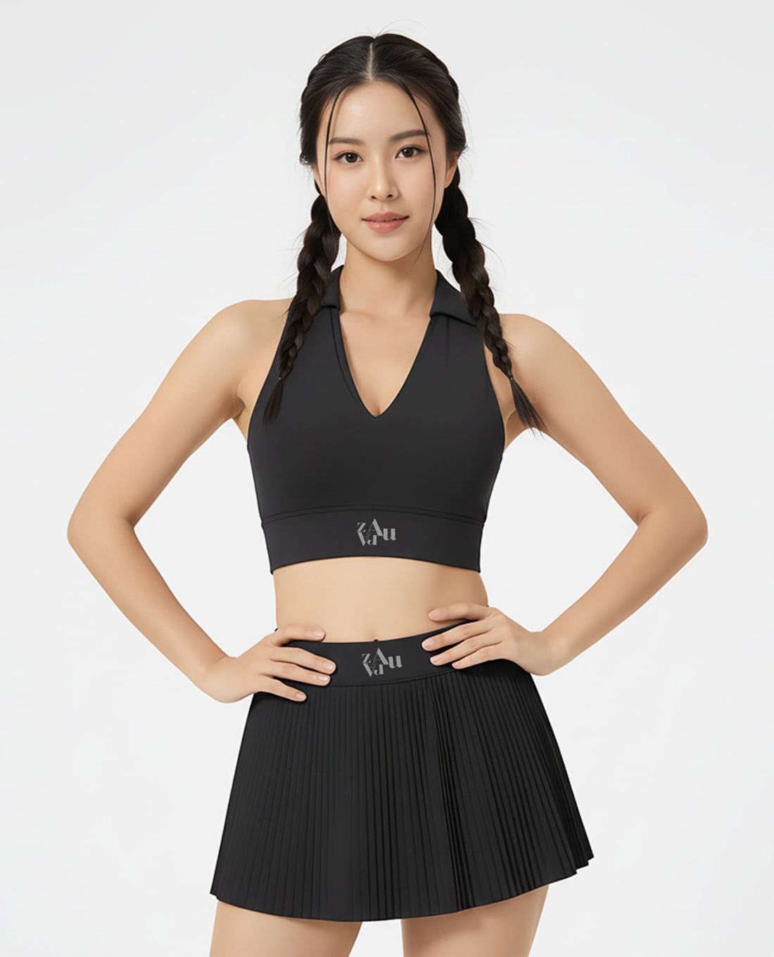 AZURA - Set đồ tập tennis pickleball nữ cổ V Aura