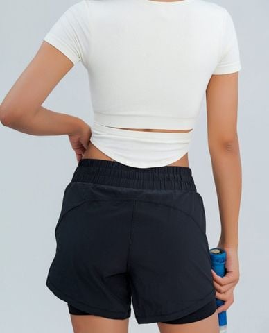  AZURA - Quần short chạy bộ nữ lưng thun Cloud 