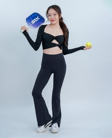  AZURA - Áo tập luyện nữ tay dài phom croptop 