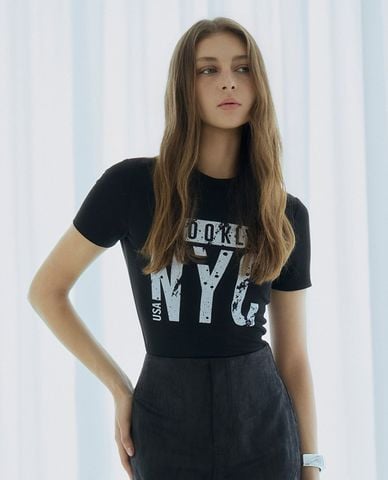  DEZUS - Áo thun nữ cổ tròn tay ngắn phom ôm Cecy 