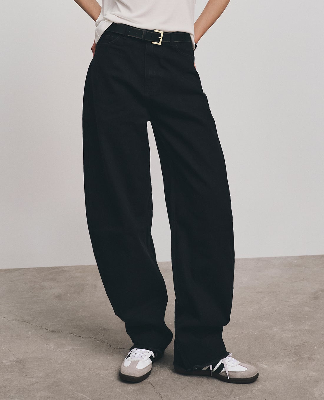 DEZUS - Quần jeans nữ ống rộng dáng phồng Gedy