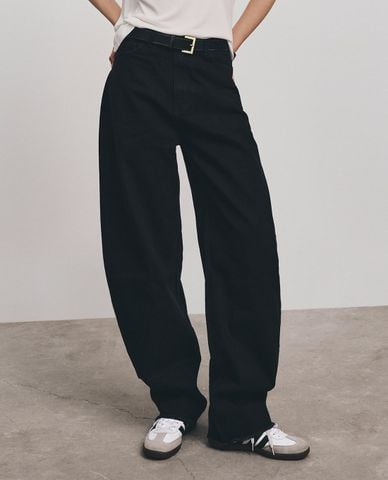  DEZUS - Quần jeans nữ ống rộng dáng phồng Gedy 