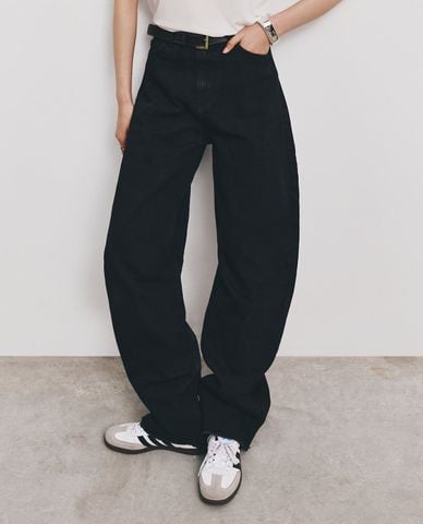  DEZUS - Quần jeans nữ ống rộng dáng phồng Gedy 