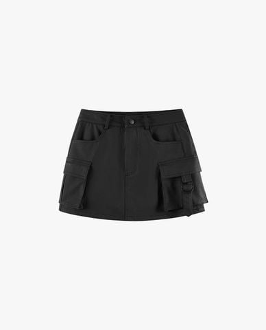  DEZUS - Chân váy chữ A mini phối túi Viamo 