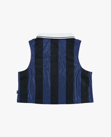  GOLA - Áo croptop nữ cổ bẻ sát nách kẻ sọc 