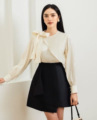  LARMES - Chân váy chữ A mini vạt chéo Azora 