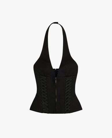  FANCì CLUB - Áo corset nữ cổ yếm phối dây đan Julia 