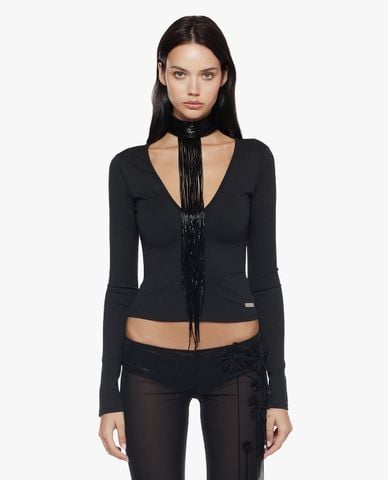  FANCì CLUB - Áo thun nữ cổ V tay dài Vital 