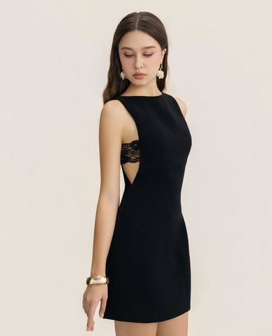  THE PHIA - Đầm cut out mini phối ren Noira Lace 