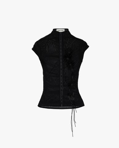  FANCì CLUB - Áo kiểu nữ xuyên thấu đính hoa thêu Botany 