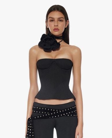  FANCì CLUB - Áo corset nữ phối vòng cổ hoa hồng Paradise 