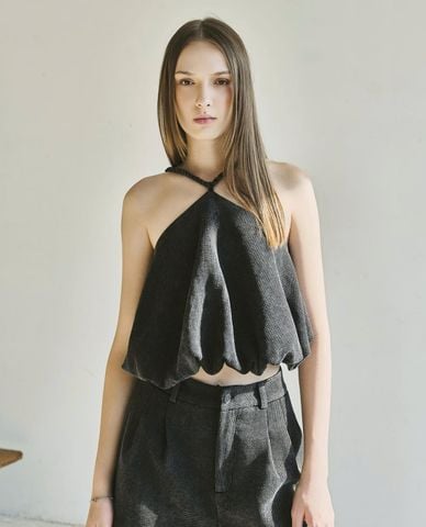  DEZUS - Áo kiểu nữ cổ yếm dáng phồng Hilia 