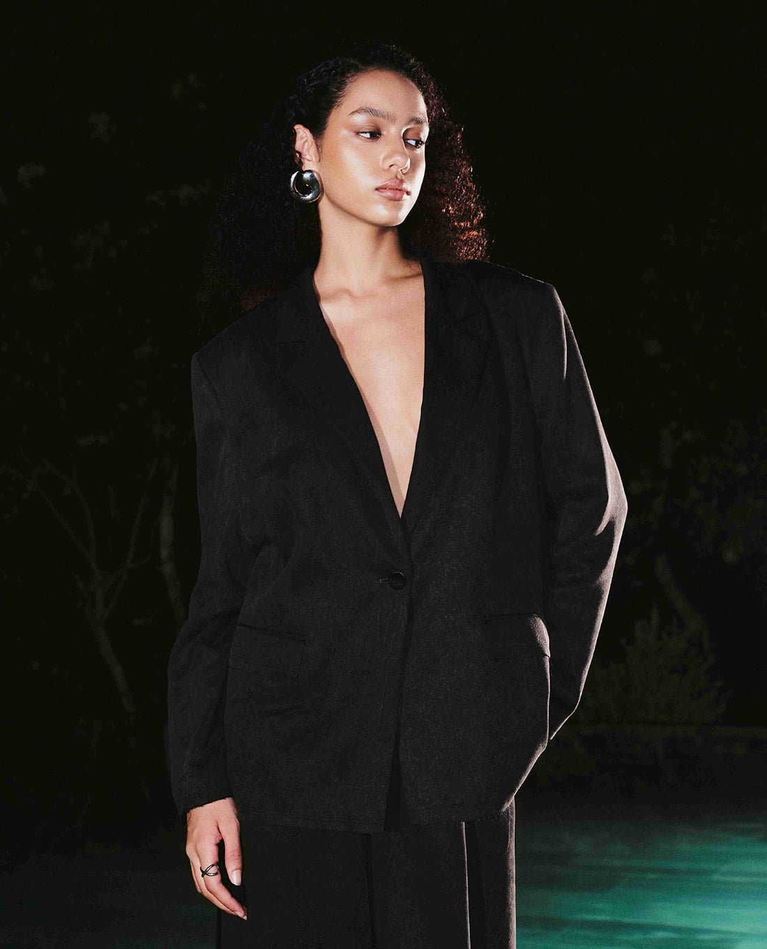 DEZUS - Áo khoác blazer nữ tay dài phom rộng Pansy