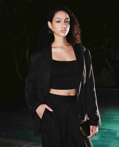  DEZUS - Áo khoác blazer nữ tay dài phom rộng Pansy 