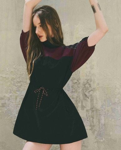  DEZUS - Đầm mini phối khóa zip thể thao Shelby 