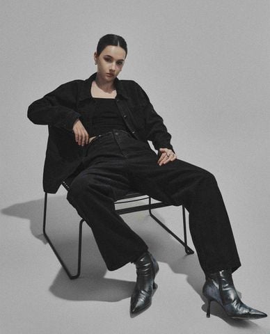  DEZUS - Quần jeans nữ ống đứng Blumari 