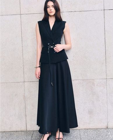  DEZUS - Chân váy chữ A midi thanh lịch Lina 