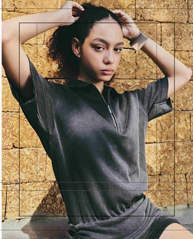  DEZUS - Đầm polo mini tay ngắn khoá zip Kulesa 