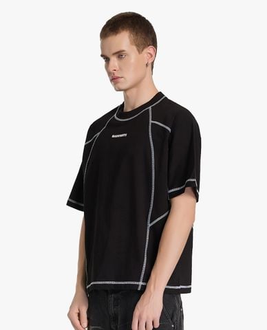  BAD HABITS - Áo thun unisex cổ tròn tay ngắn Stitch 