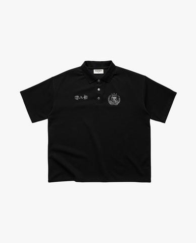  BAD HABITS - Áo polo unisex tay ngắn phom boxy 214 