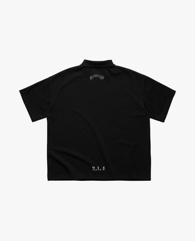  BAD HABITS - Áo polo unisex tay ngắn phom boxy 214 