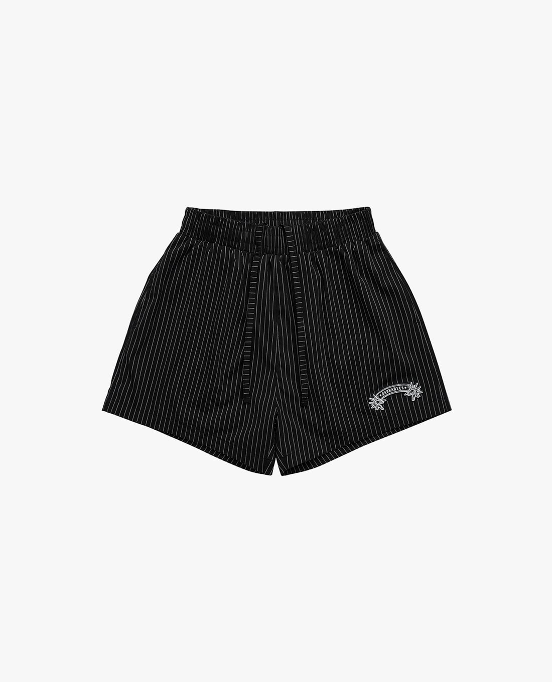 BAD HABITS - Quần short unisex ống rộng lưng thun Striped