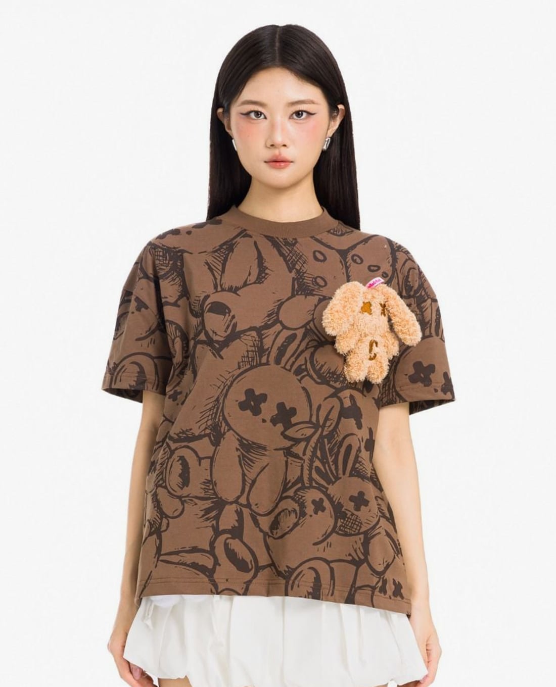 BAD RABBIT CLUB - Áo thun unisex cổ tròn tay ngắn ChouChou Rabbit