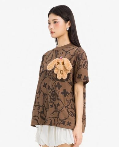  BAD RABBIT CLUB - Áo thun unisex cổ tròn tay ngắn ChouChou Rabbit 