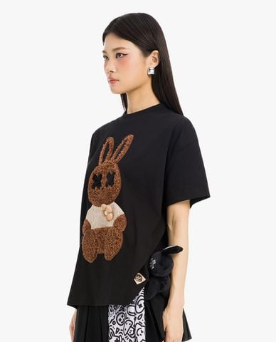  BAD RABBIT CLUB - Áo thun unisex cổ tròn tay ngắn Puddle Rabbit 