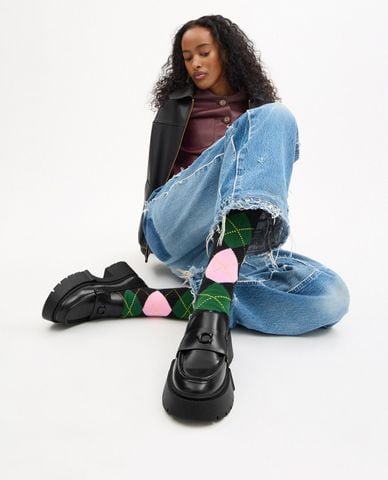  COACH - Giày lười nữ đế vừa Leah 