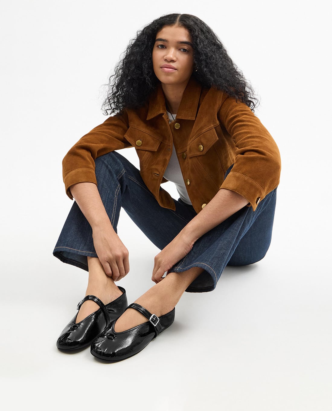 Giày búp bê đen COACH Mary Jane CCM18