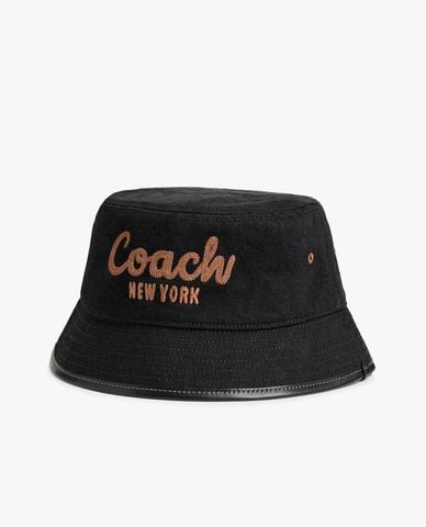  COACH - Nón bucket unisex Script Embroidered Denim 
