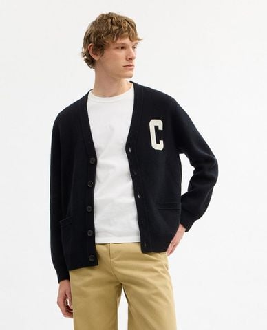  COACH - Áo khoác cardigan nam cổ V tay dài thanh lịch 