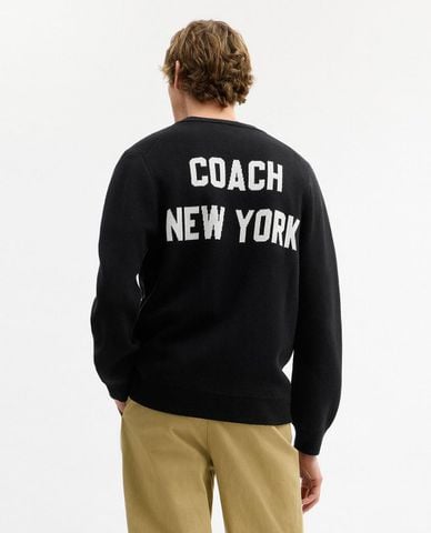  COACH - Áo khoác cardigan nam cổ V tay dài thanh lịch 