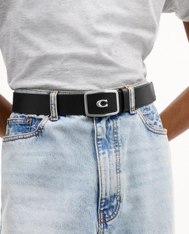  COACH - Thắt lưng nam bản vừa Signature Plaque 