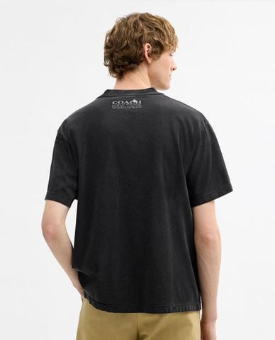  COACH - Áo thun nam cổ tròn tay ngắn Hardware 