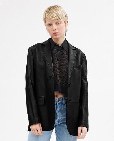  COACH - Áo khoác blazer nữ cổ bẻ tay dài 