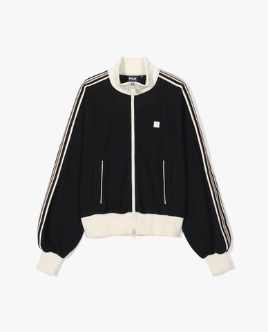  FILA - Áo khoác thể thao nữ dệt kim cổ trụ khóa zip 1911 